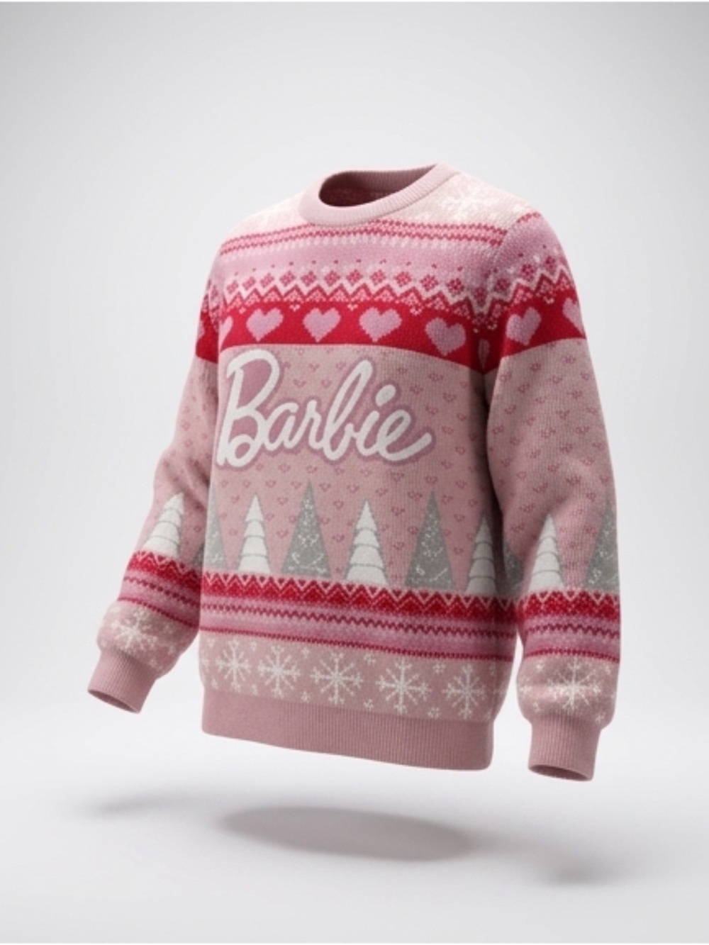 Barbie Pink Patterned Knit Sweater